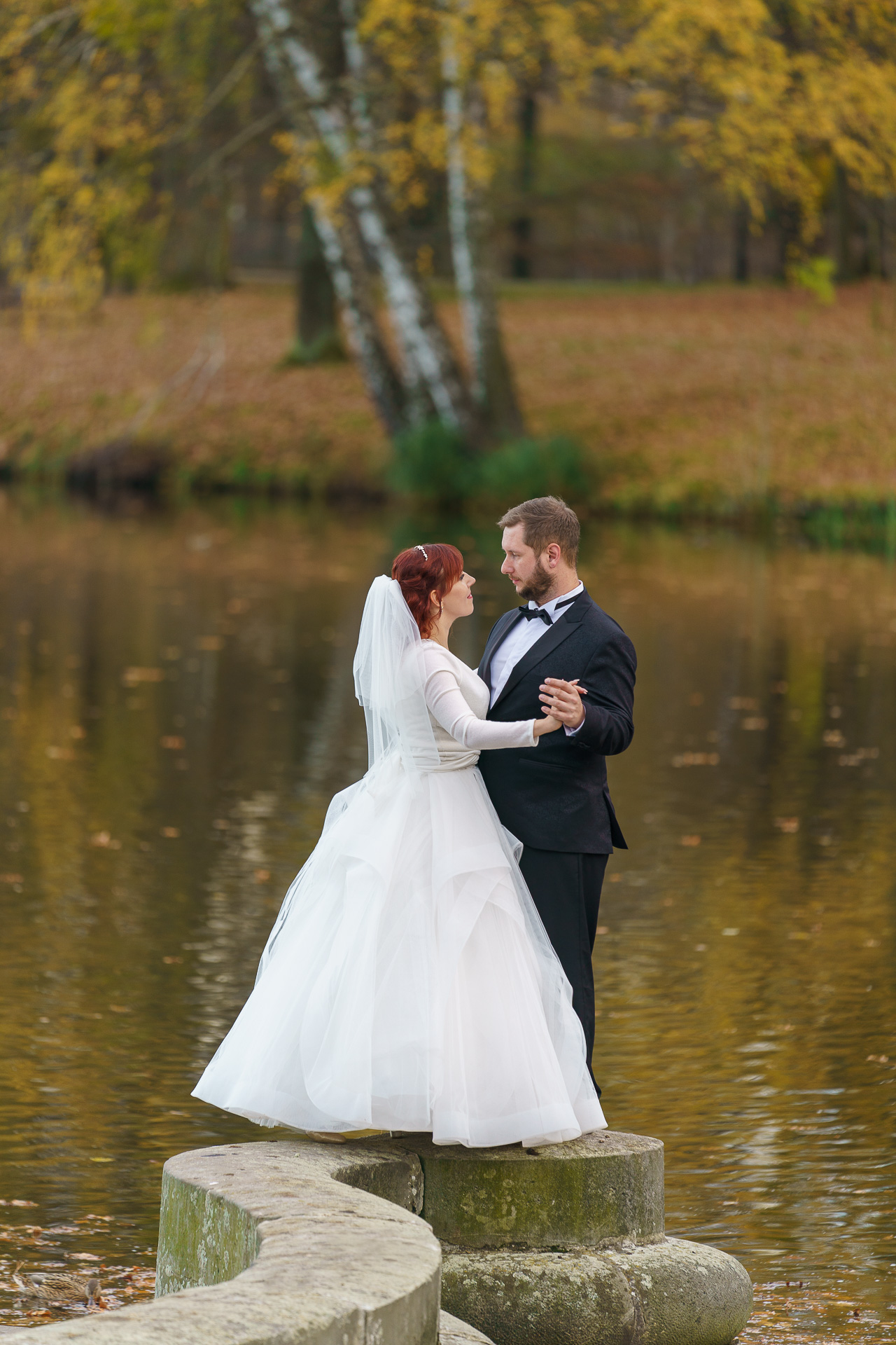 Pałac Kawalera o zachodzie słońca — plener ślubny – fotograf Częstochowa